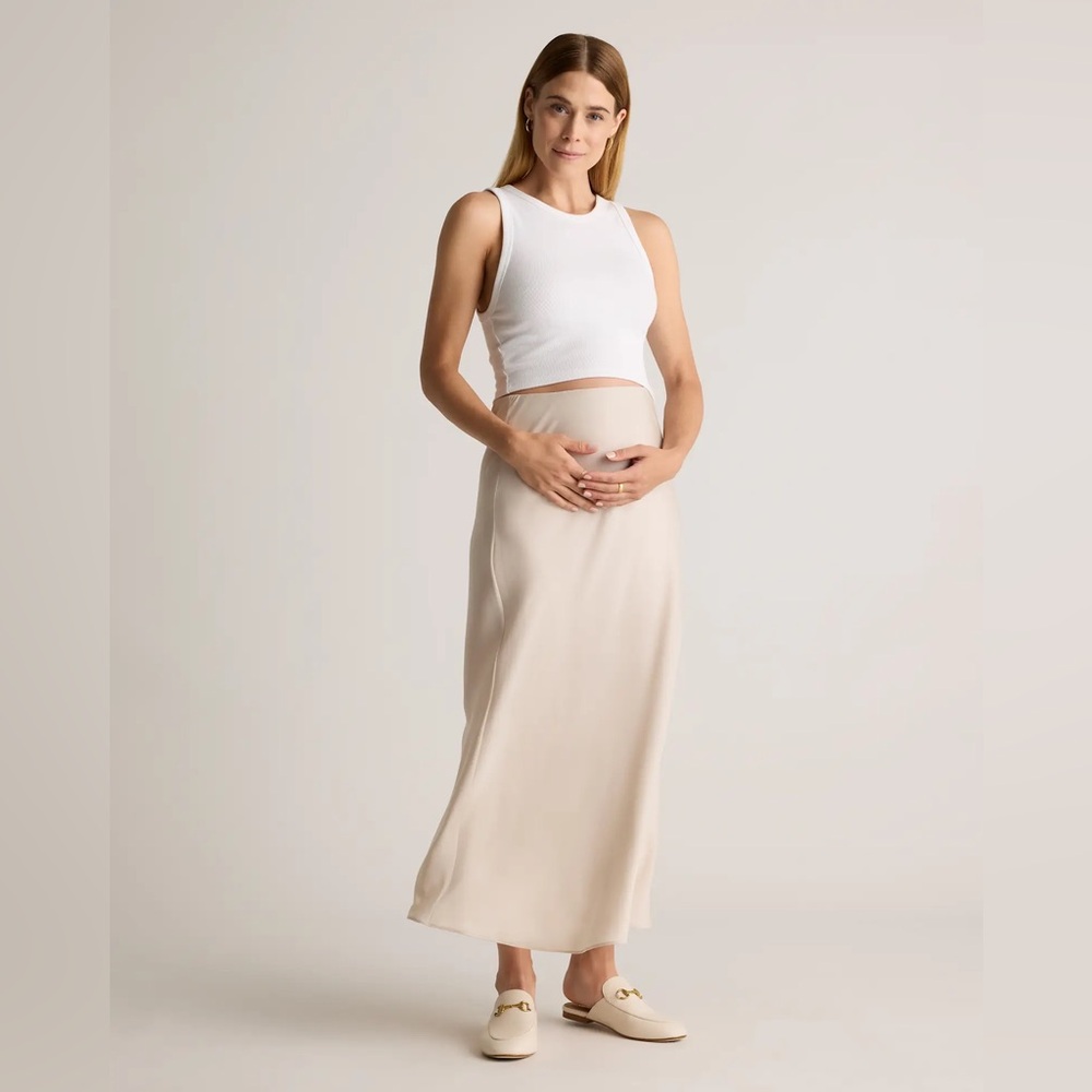 Quince Cream Maternity Skirt